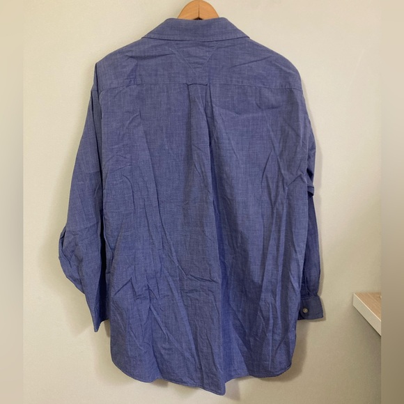 Men’s Tommy Hilfiger Cotton Button Down Dress Shirt 16 1/2 - 33 Blue long sleeve - Picture 2 of 4